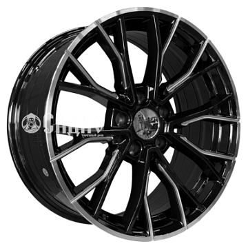 8x18/5x120 ET33 D72,56 5438 Gloss Black Machine Edge and Milled Spoke (PDW)